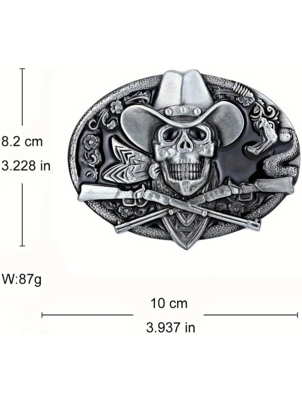 Women Belt Buckle-black Imported Cowboy Buckle Ghost Skull Western Belt